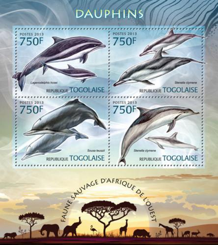 Poštové známky Togo 2013 Delfíny Mi# 4881-84 Kat 12€