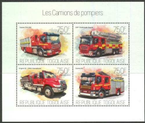 Poštové známky Togo 2013 Hasièská autá Mi# 5366-69 Kat 12€