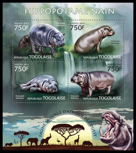 Poštové známky Togo 2013 Hrochy Mi# 4851-54 Kat 12€