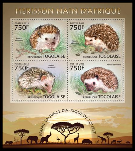 Poštové známky Togo 2013 Ježci Mi# 4821-24 Kat 12€