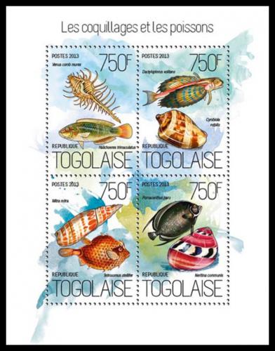 Poštové známky Togo 2013 Mušle a ryby Mi# 5401-04 Kat 12€