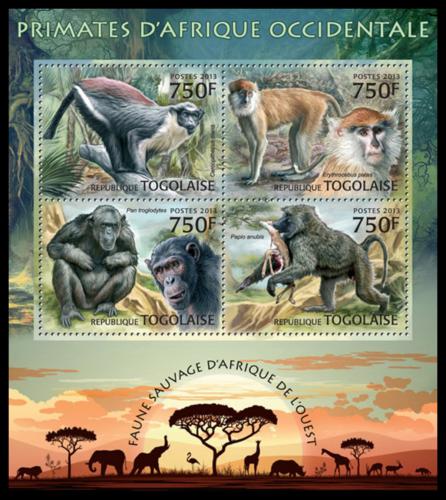 Poštové známky Togo 2013 Opice Mi# 4891-94 Kat 12€