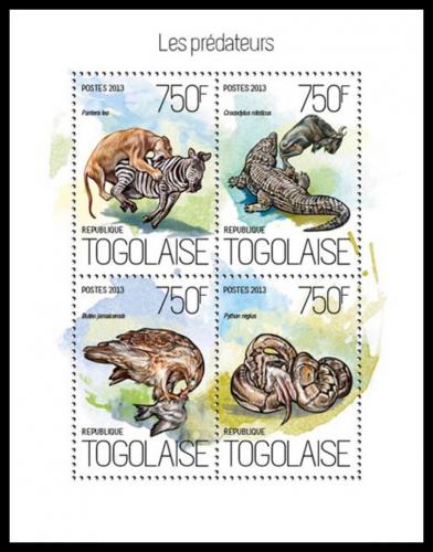 Poštové známky Togo 2013 Predátoøi Mi# 5416-19 Kat 12€
