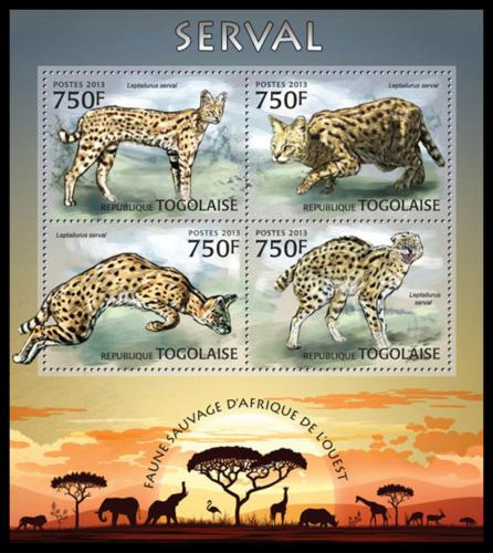 Poštové známky Togo 2013 Serval Mi# 4856-59 Kat 12€