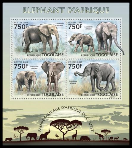 Poštové známky Togo 2013 Slony Mi# 4846-49 Kat 12€