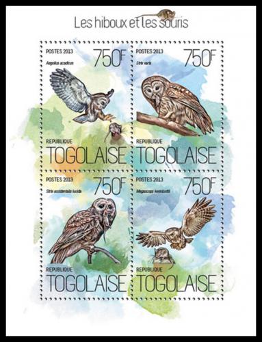 Poštové známky Togo 2013 Sovy a myši Mi# 5421-24 Kat 12€