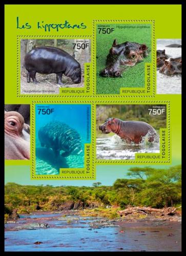 Poštové známky Togo 2014 Hrochy Mi# 6141-44 Kat 12€