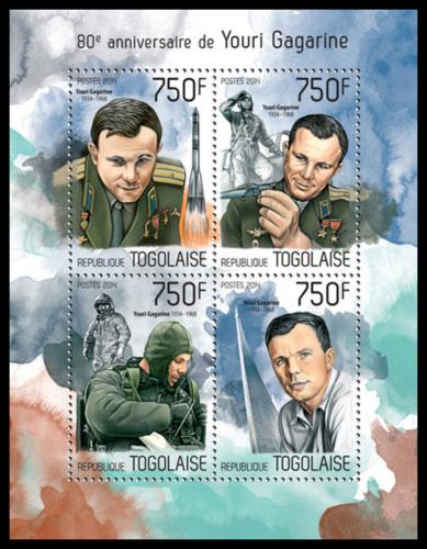 Poštové známky Togo 2014 Jurij Gagarin Mi# 5732-35 Kat 12€