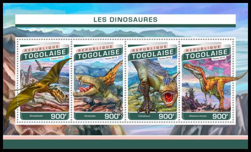 Potov znmky Togo 2016 Dinosaury Mi# 7719-22 Kat 14 - zvi obrzok