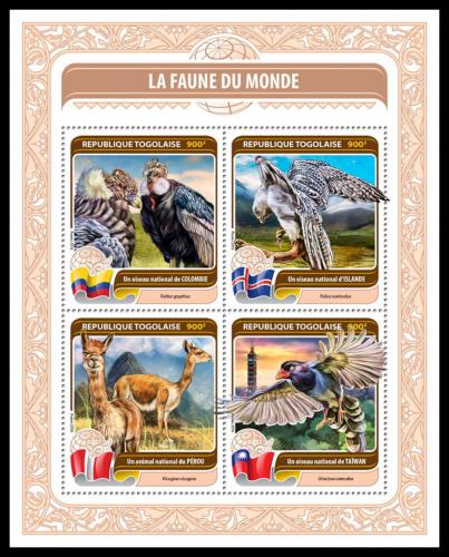 Potov znmky Togo 2016 Fauna svta Mi# 7599-7602 Kat 14 - zvi obrzok