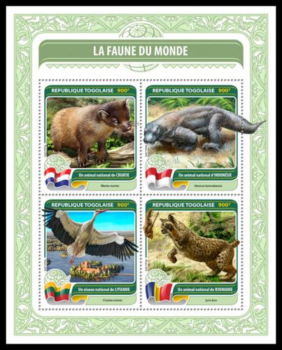 Potovn znmky Togo 2016 Fauna svta Mi# 7604-07 Kat 14