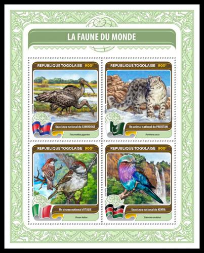 Potov znmky Togo 2016 Fauna svta Mi# 7629-32 Kat 14 - zvi obrzok