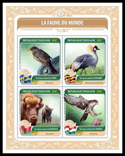 Potov znmky Togo 2016 Fauna svta Mi# 7649-52 Kat 14 - zvi obrzok