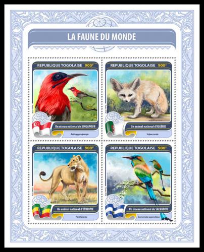 Potov znmky Togo 2016 Fauna svta Mi# 7689-92 Kat 14 - zvi obrzok