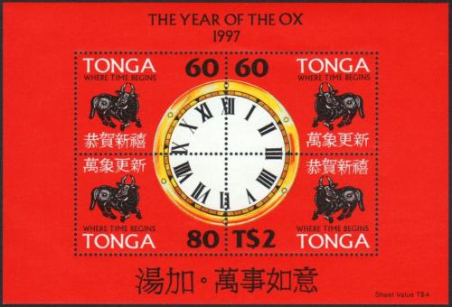 Potov znmky Tonga 1997 nsk nov rok, rok vola Mi# Block 28 Kat 11