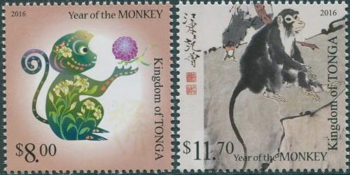 Potov znmky Tonga 2015 nsk nov rok, rok opice Mi# 2062-63 Kat 25