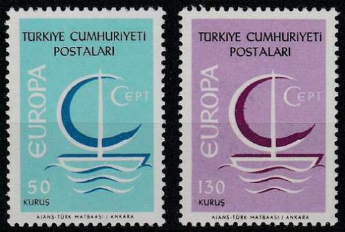 Poštové známky Turecko 1966 Európa CEPT Mi# 2018-19