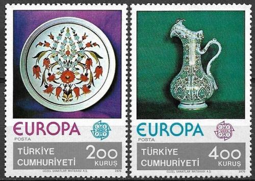 Potov znmky Turecko 1976 Eurpa CEPT, umleck emeslo Mi# 2385-86 Kat 11
