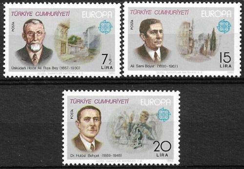 Poštové známky Turecko 1980 Európa CEPT, osobnosti Mi# 2510-12