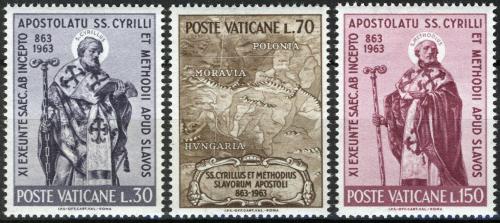 Poštové známky Vatikán 1963 Cyril a Metodìj Mi# 436-38