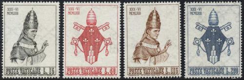 Poštové známky Vatikán 1963 Korunovace papeže Pavla VI. Mi# 432-35