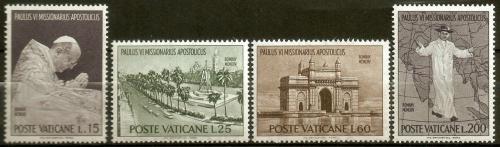 Poštové známky Vatikán 1964 Papež Pavel VI. na kongresu v Bombaj Mi# 467-70