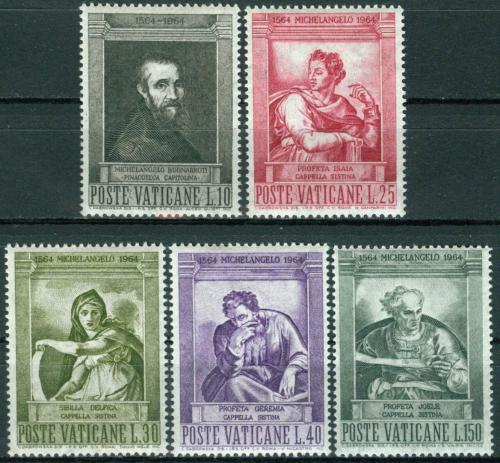 Poštové známky Vatikán 1964 Umenie, Michelangelo Buonarroti Mi# 454-58
