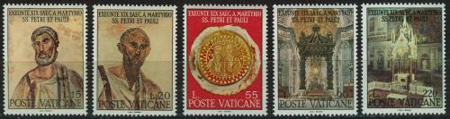 Poštové známky Vatikán 1967 Svatí Petr a Pavel Mi# 523-27