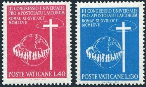 Poštové známky Vatikán 1967 Svìtový apoštolský kongres Mi# 531-32