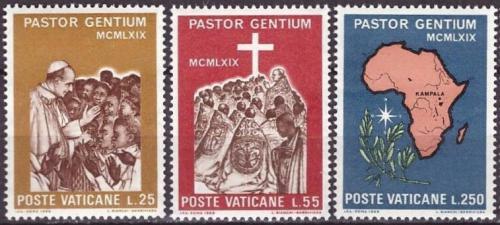 Potov znmky Vatikn 1969 Cesta papee do Ugandy Mi# 550-52 - zvi obrzok