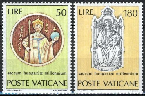 Poštové známky Vatikán 1971 Sjednocení Uhrù, 1000. výroèie Mi# 594-95 