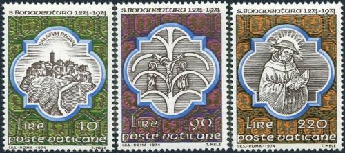 Poštové známky Vatikán 1974 Svätý Bonaventura, filozof Mi# 643-45