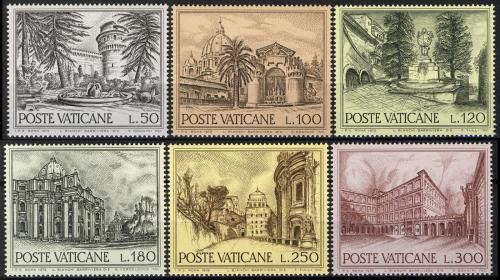 Poštové známky Vatikán 1976 Architektúra Mi# 689-94
