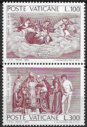 Poštové známky Vatikán 1976 Umenie, Tizian Mi# 678-79