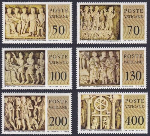 Poštové známky Vatikán 1977 Reliéf sarkofágu Mi# 711-16