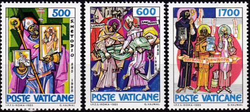 Poštové známky Vatikán 1985 Smrt svatého Metodìje, 1100. výroèie Mi# 867-69