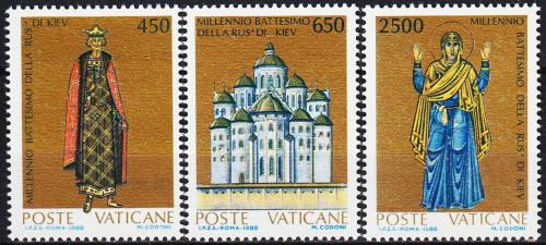 Poštové známky Vatikán 1988 Christianizace Kyjevského knížectví Mi# 946-48