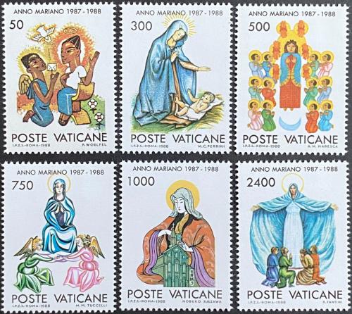 Poštové známky Vatikán 1988 Umenie, Mariánský rok Mi# 940-45