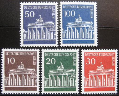 Poštové známky Západný Berlín 1966-67 Brandenburská brána Mi# 286-90 Kat 7.50€
