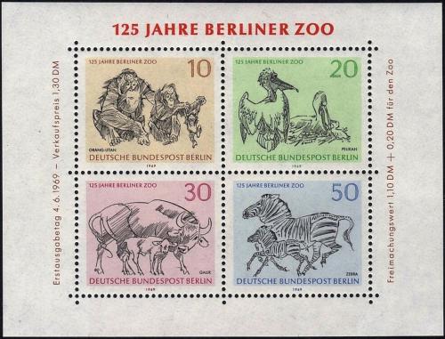 Poštové známky Západný Berlín 1969 Berlínská ZOO Mi# Block 2