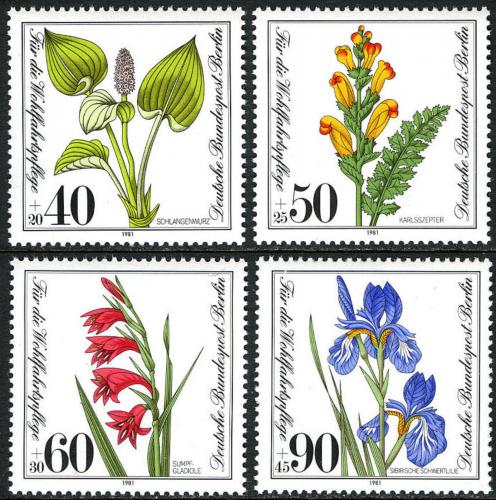 Poštové známky Západný Berlín 1981 Rostliny Mi# 650-53