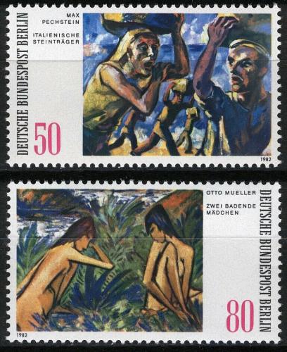 Poštové známky Západný Berlín 1982 Umenie Mi# 678-79